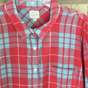 The Perfect Shirt by J. CREW Sz XL red/blue