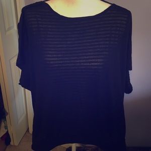 Torrid 3x top. Black with transparent stripes