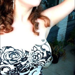 Gorgeous figure flattering black and white formal