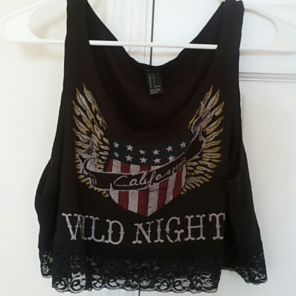 "Wild Nights" lace lined crop top