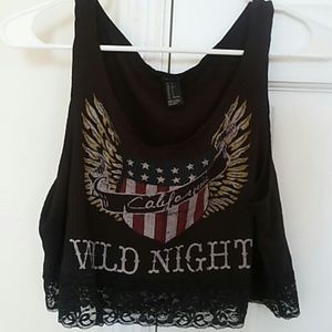 "Wild Nights" lace lined crop top