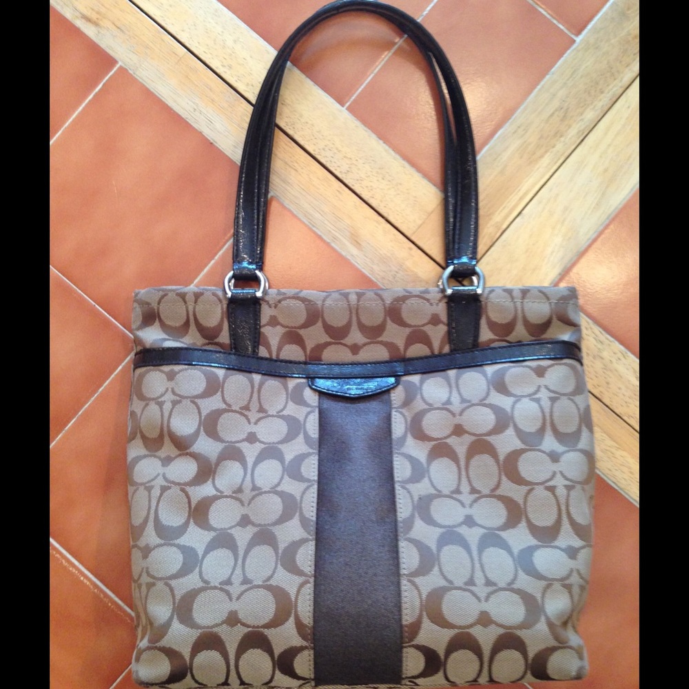 Brown Canvas Authentic Coach Bag