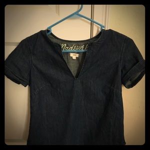 Denim v neck top