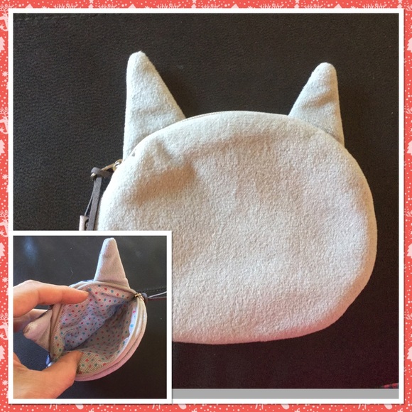 3D cute cat face shiny eyes zipper coin purse - Picture 2 of 2