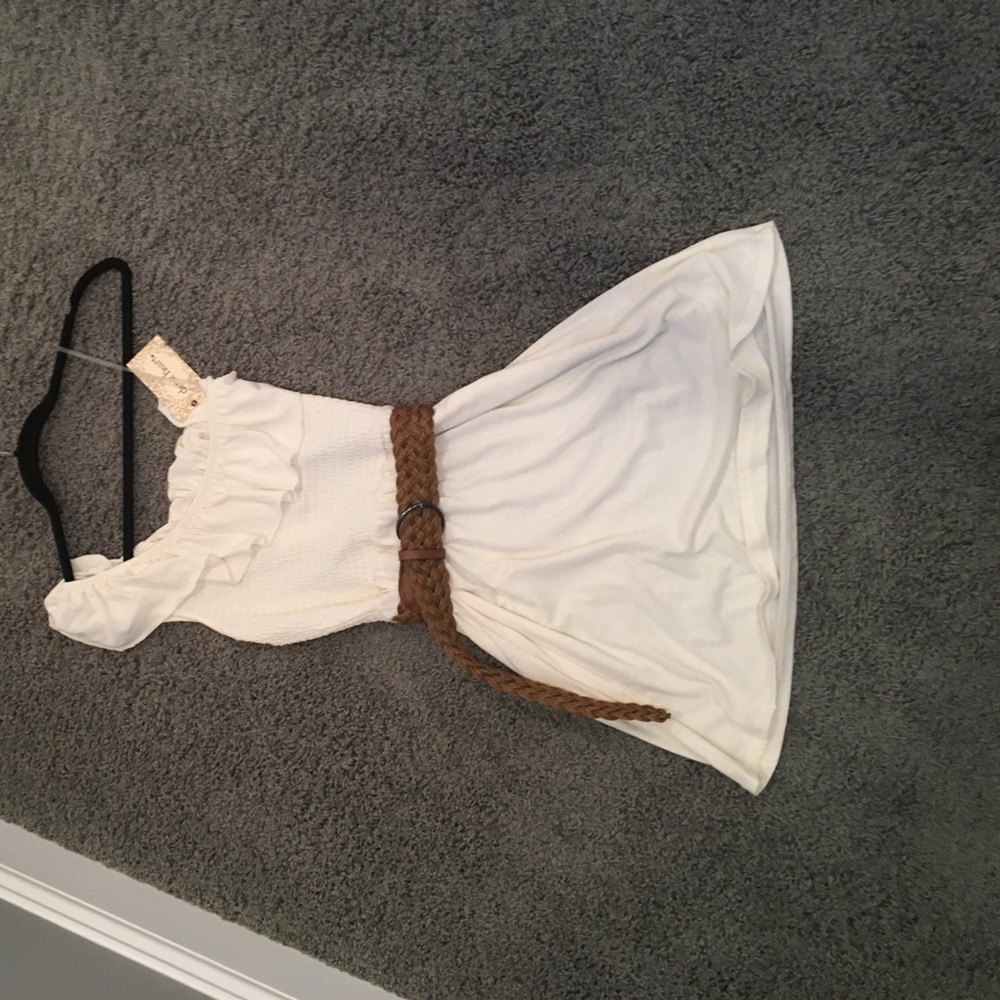 Tan dress with belt