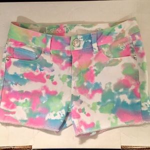 Justice color splash denim shorts - kids 12R