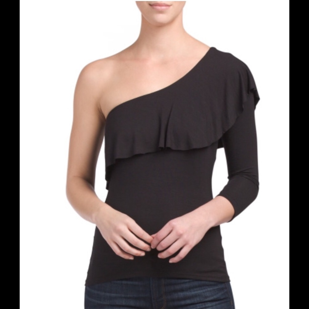 One shoulder ruffle top