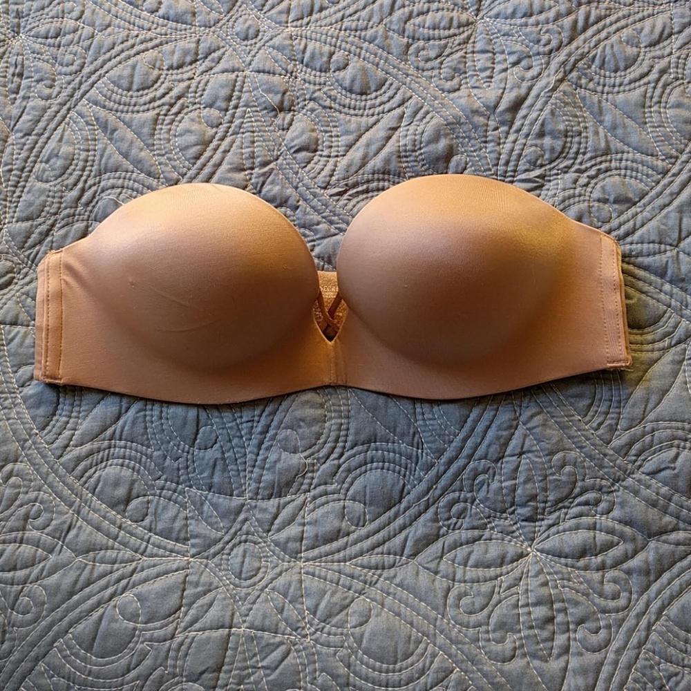 Victoria's Secret strapless bra 32aa add 2 cups