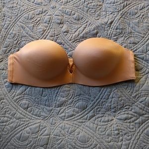 Victoria's Secret strapless bra 32aa add 2 cups