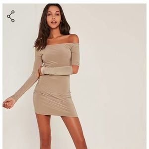 Missguided bardot cutout elbow mini dress