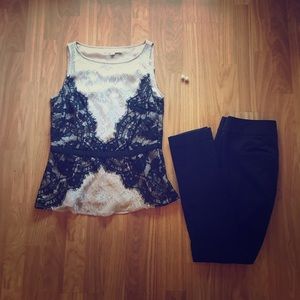 LOFT lace peplum top
