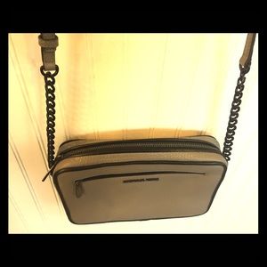 Grey & black metallic Michael Kors shoulder bag
