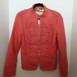 Faux leather Salmon colored jacket
