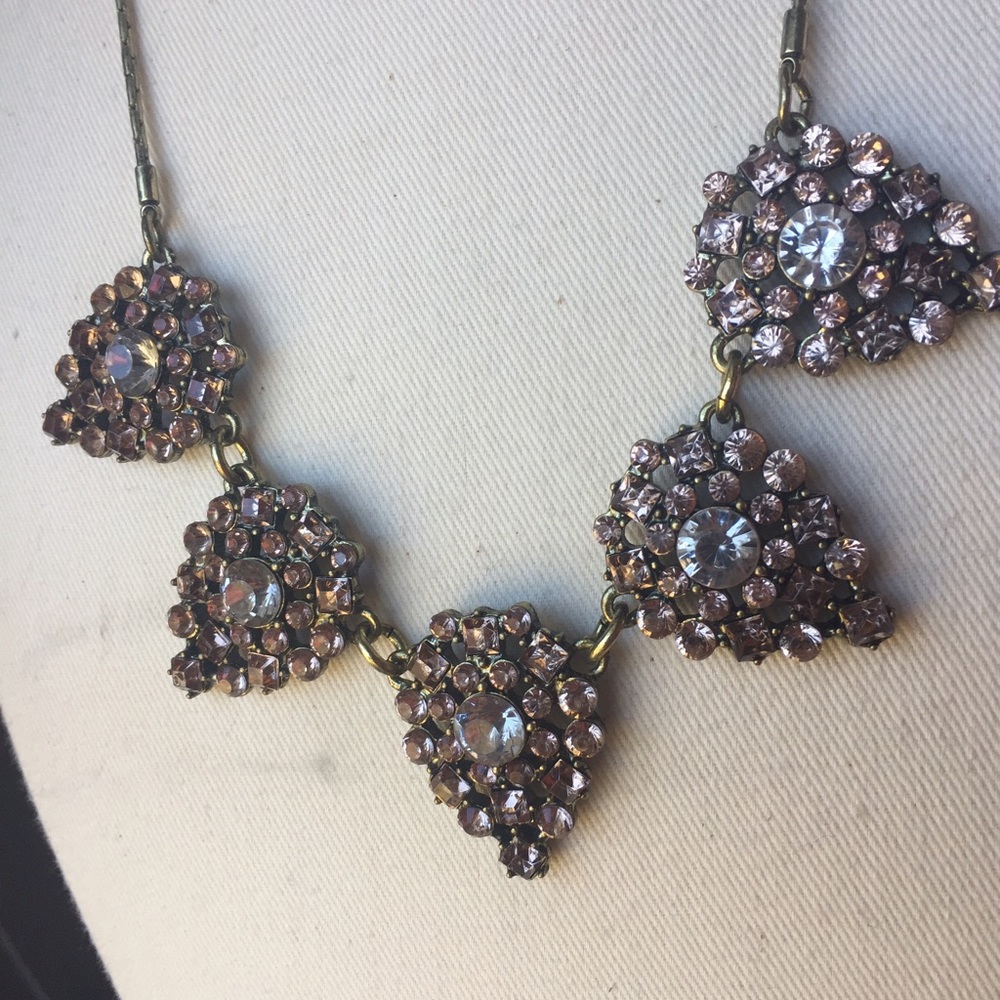 Copper and crystal necklace