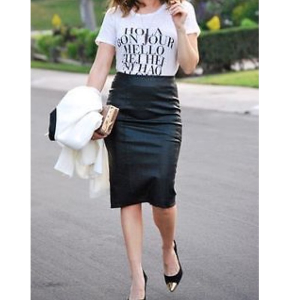 MIDI leather Zara skirt