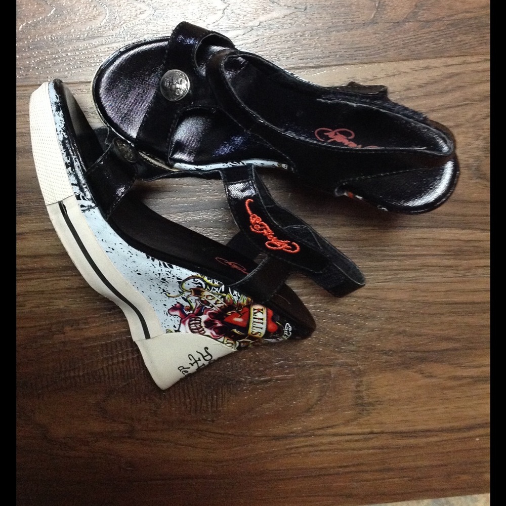Ed Hardy Popsicle Black Sandals
