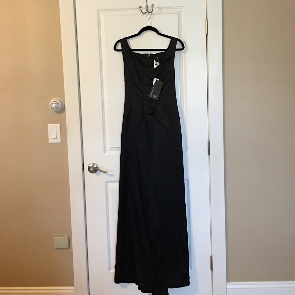 NWT-- Just Cavalli Black seemed gown. Size 42.