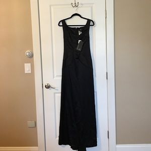 NWT-- Just Cavalli Black seemed gown. Size 42.