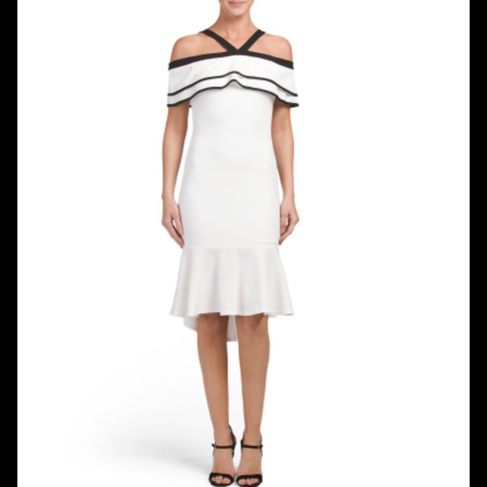 Criss cross ruffle dress