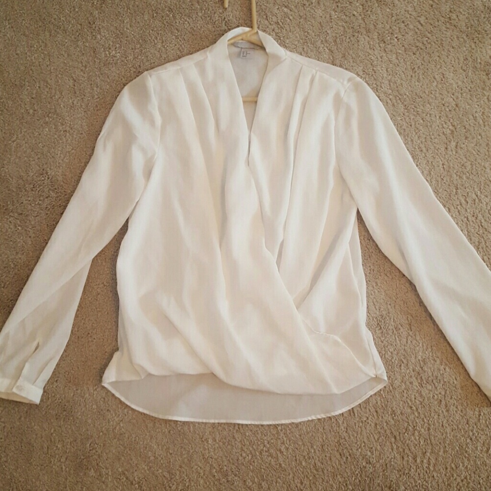 Cross over white blouse