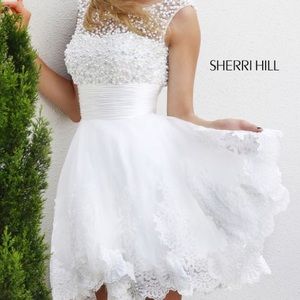 Sherri hill #4302 elegant pearl cocktail dress