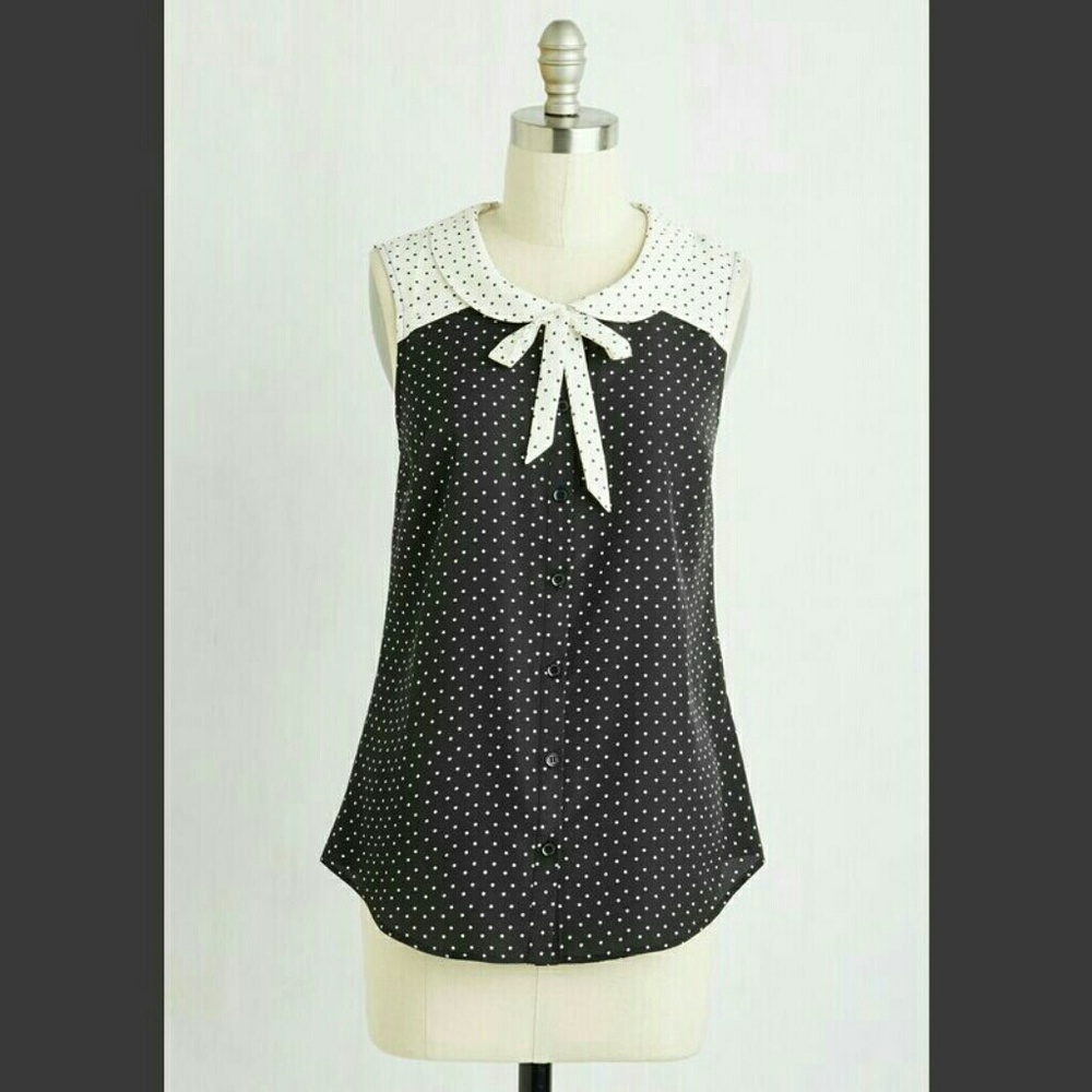 Modcloth Adorable Polka Dot Top