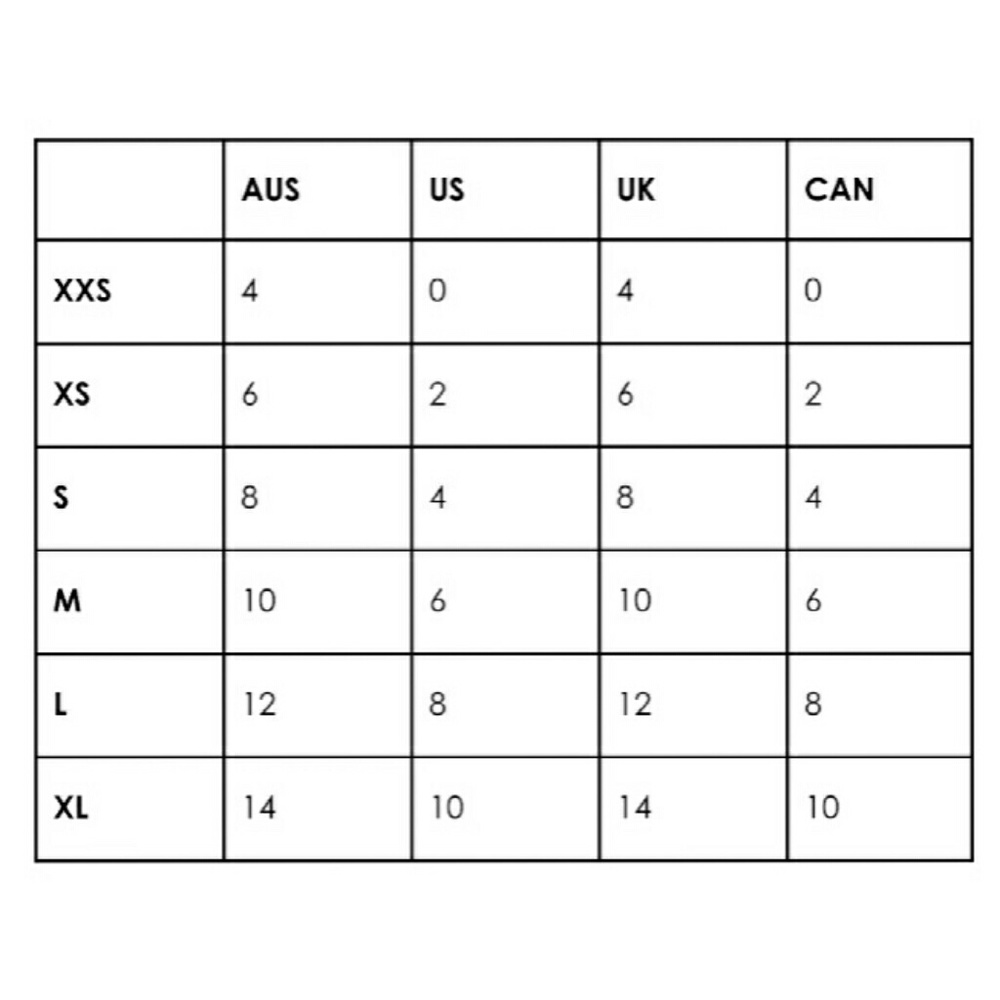 Triangl Swimwear Sizing