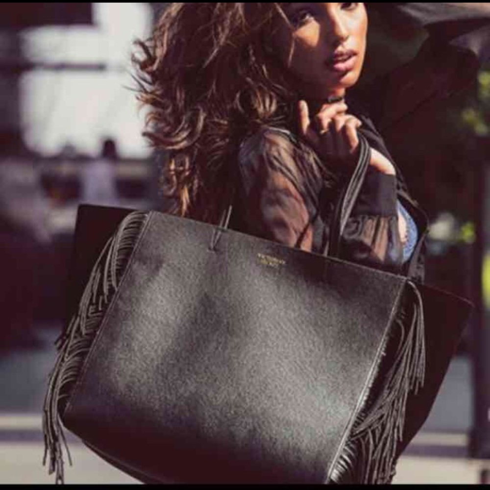 Victoria's Secret Black Fringe Tote