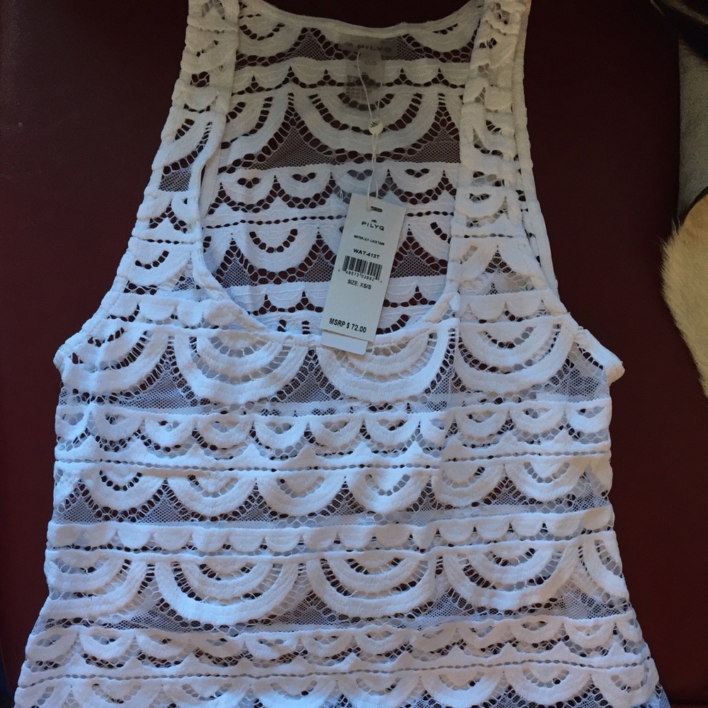 PILYQ WATER LILY LACE TANK