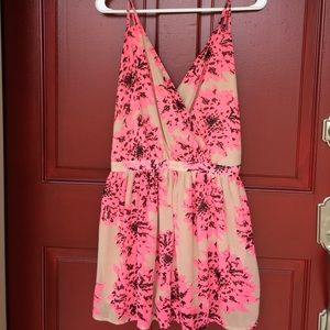 Pink and Nude Floral Romper