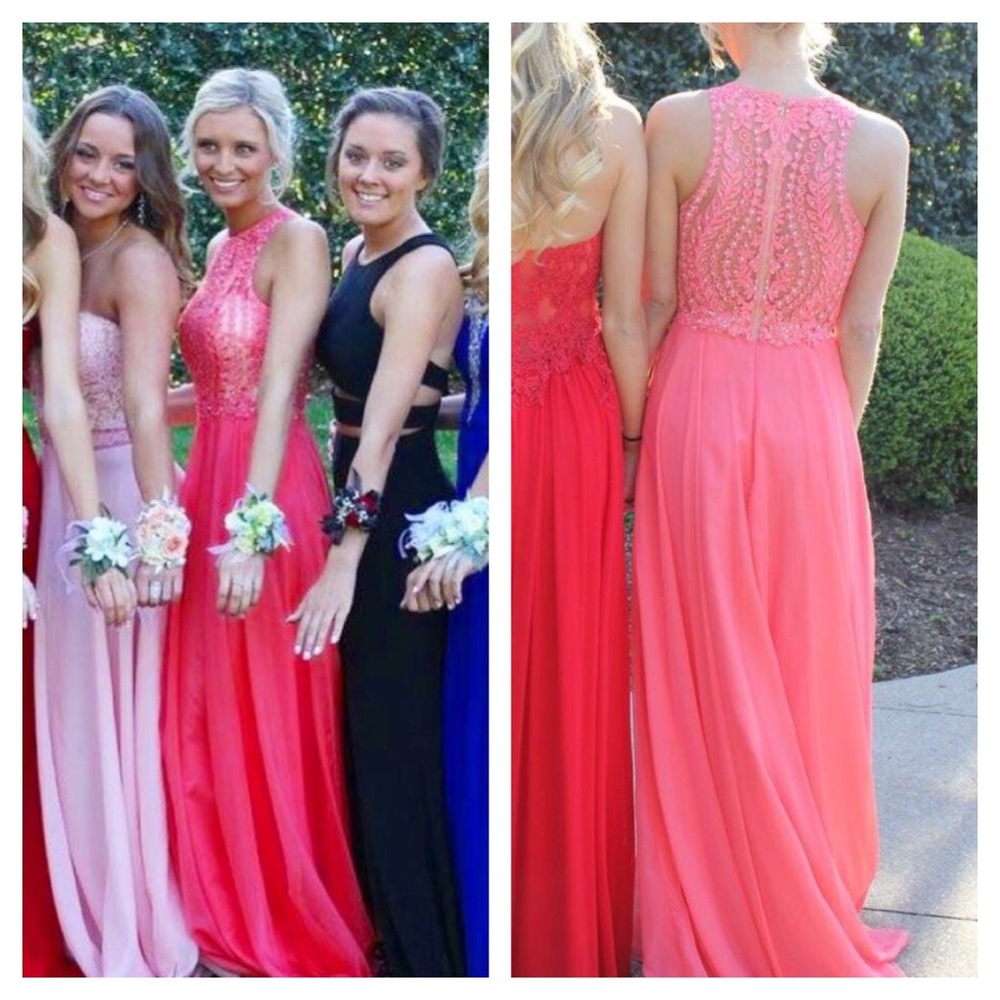 Prom Dress coral pink size 0! Adorable