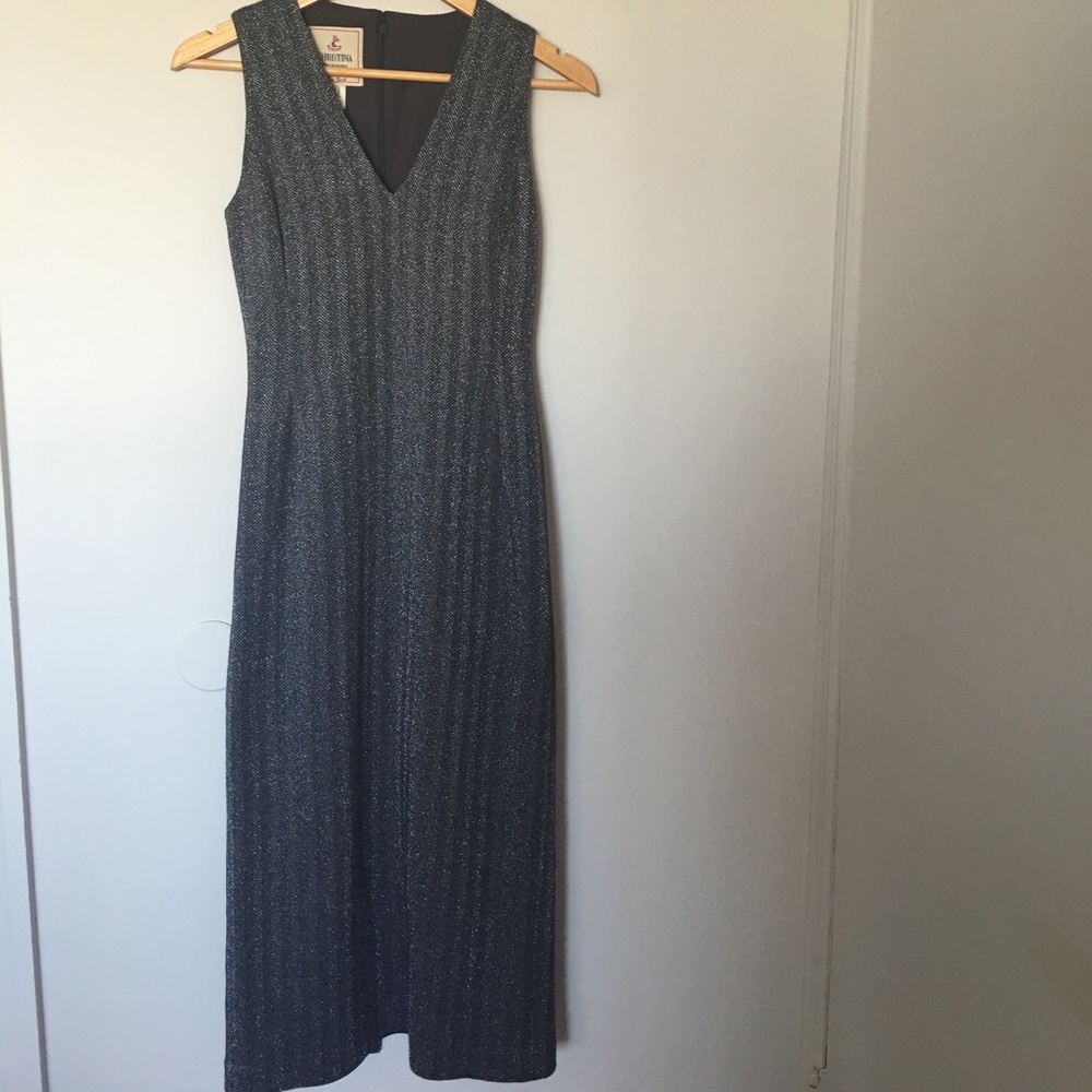 Christina Perrin Herringbone Midi Dress