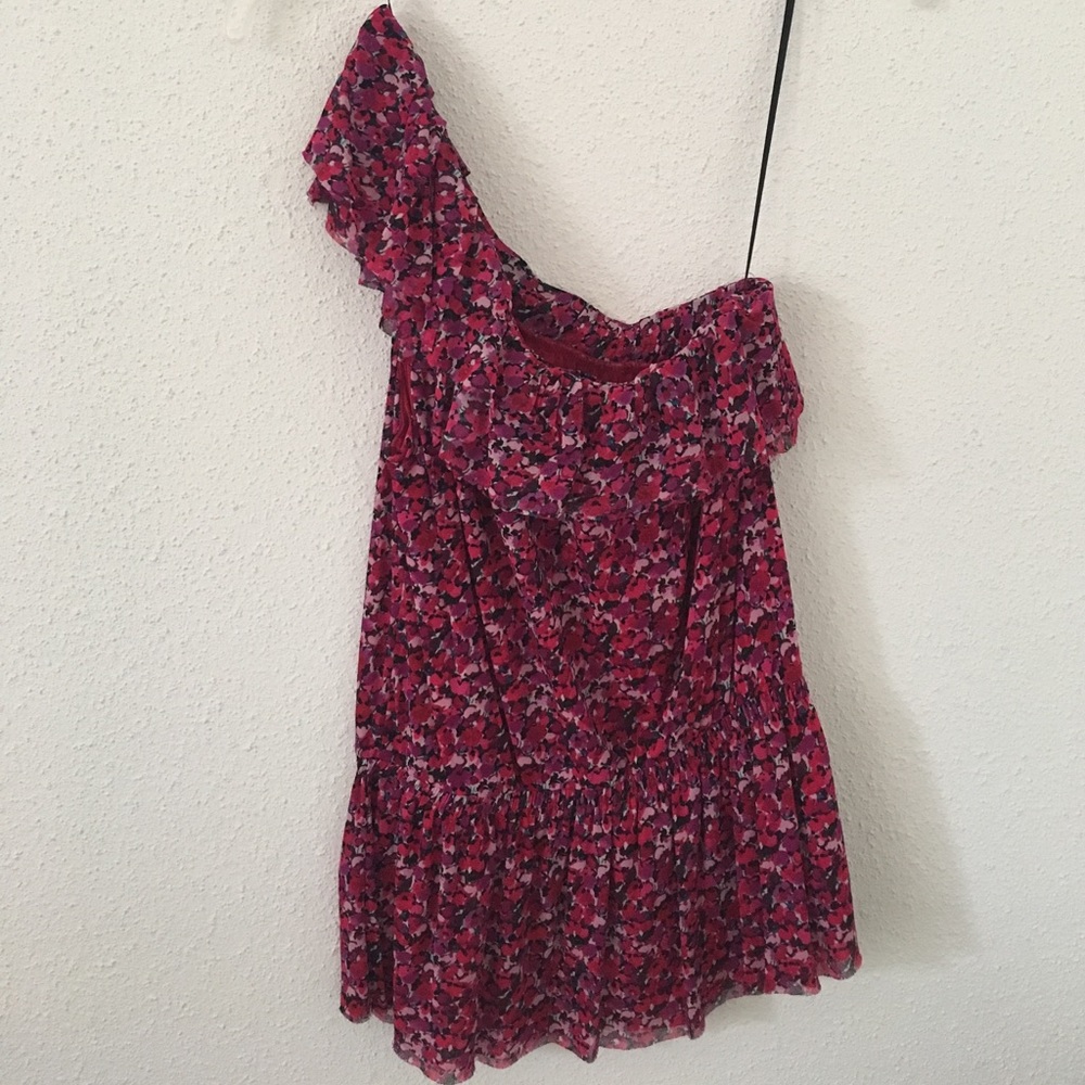 One shoulder, floral print, XS Express top