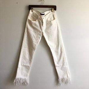 3x1 White Fringe Hem jeans size 25