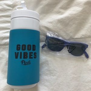 PINK sunglasses and water bottle
