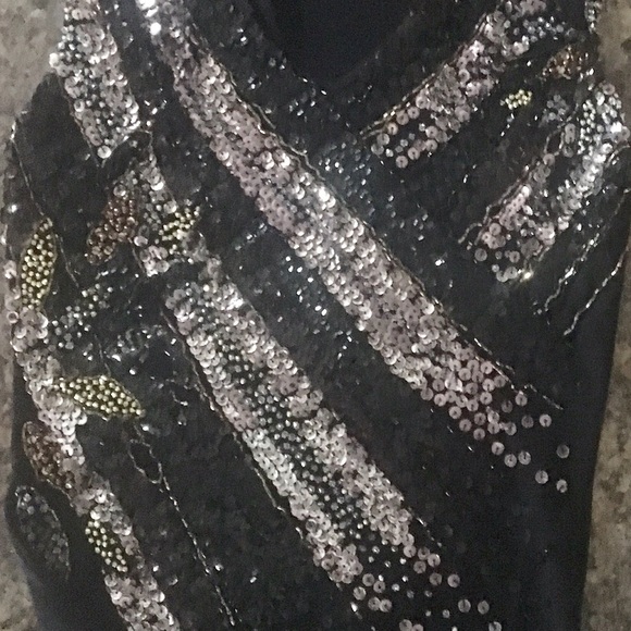 Radzoli Black and Gold Sequin Tank - Picture 3 of 3