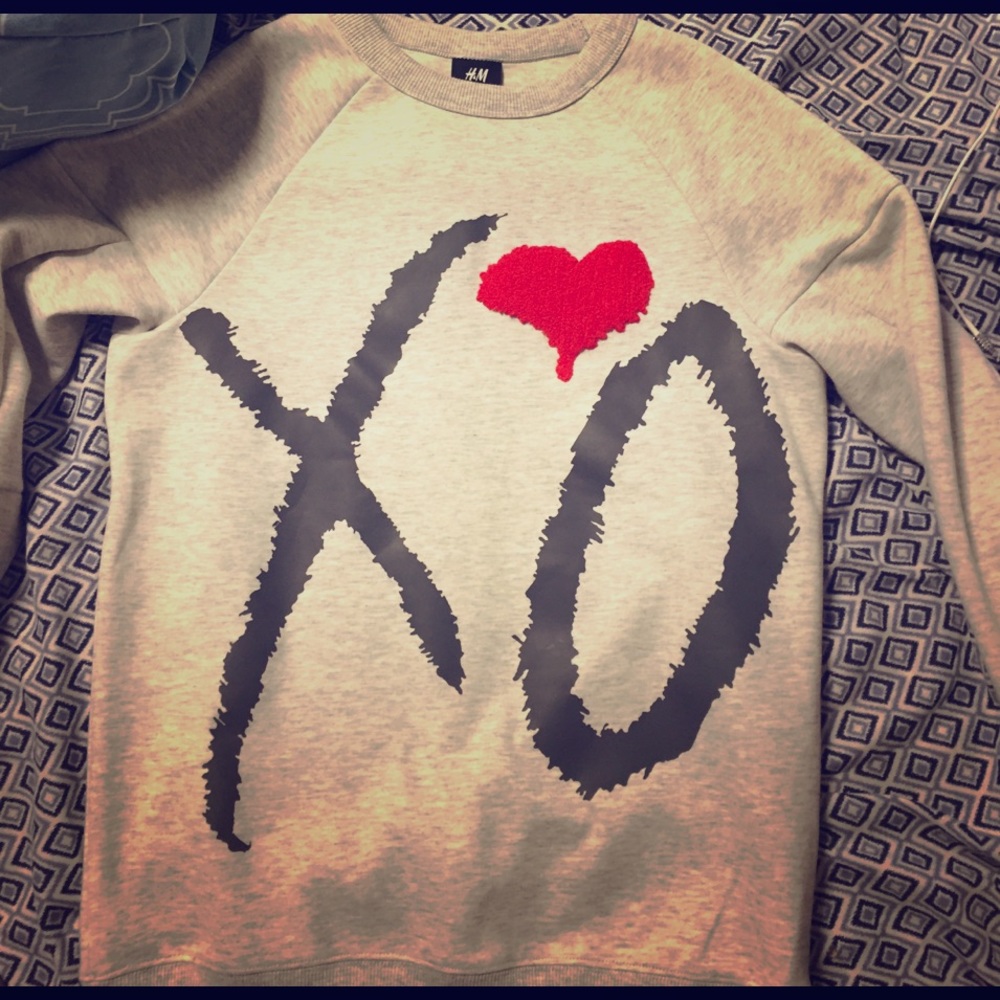 Weeknd + H&M XO red heart hoodie