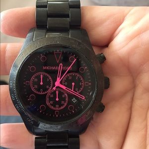 Michael Kors black and pink watch