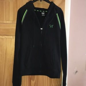 Black and Green Zip up Hoodie