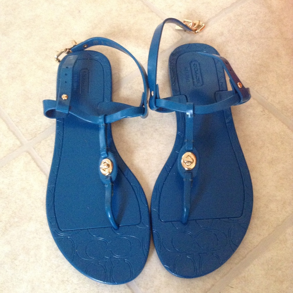 Pier shiny coach jelly sandals