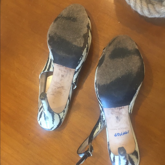 Kate Spade Zebra Peep Toe Sling Backs - Picture 4 of 4