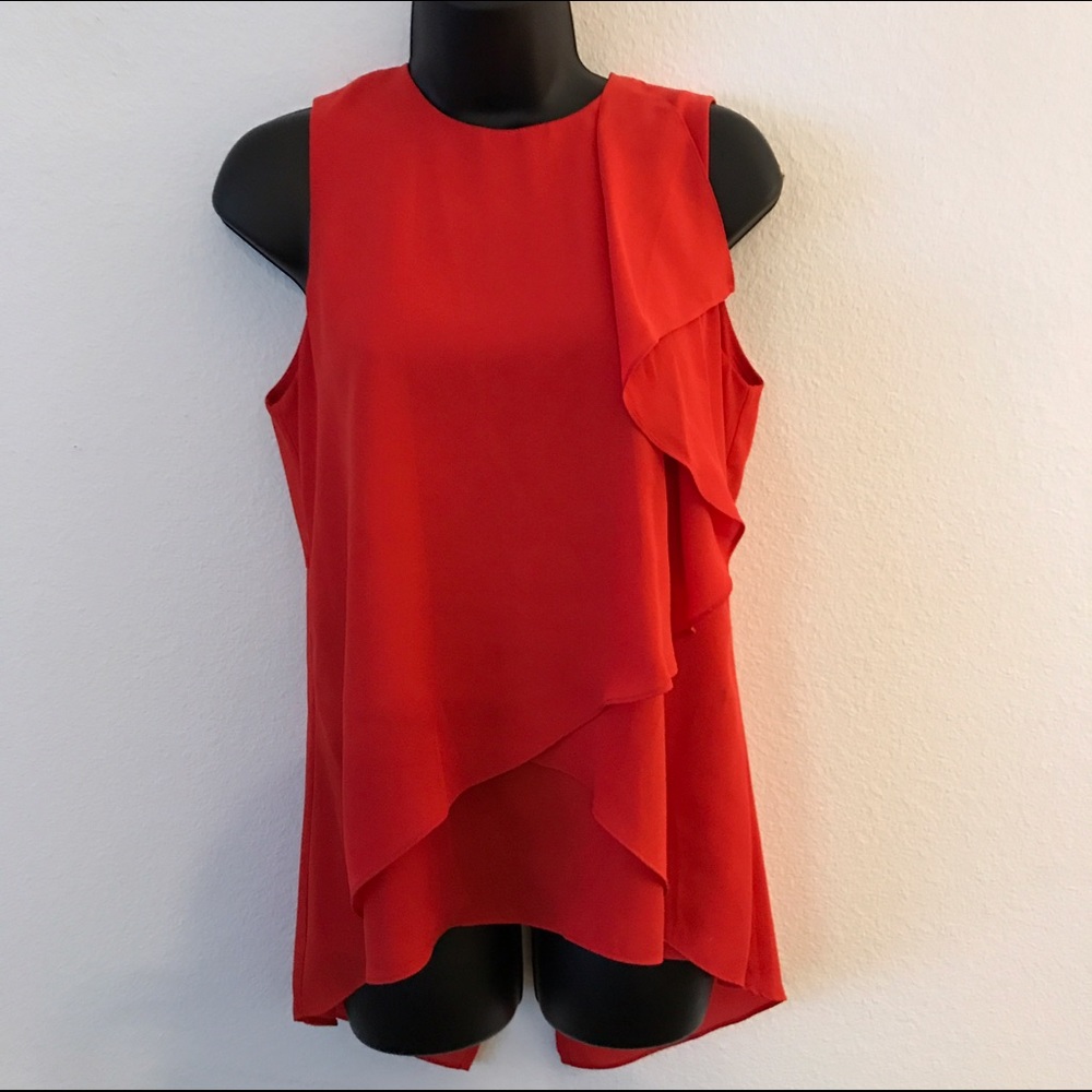 Kenneth Cole- sleeveless,ruffle front, super chic.