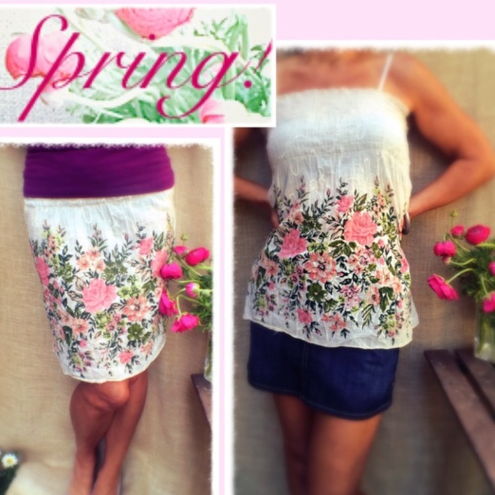 ROSES Tube Top or Skirt w/ optional straps
