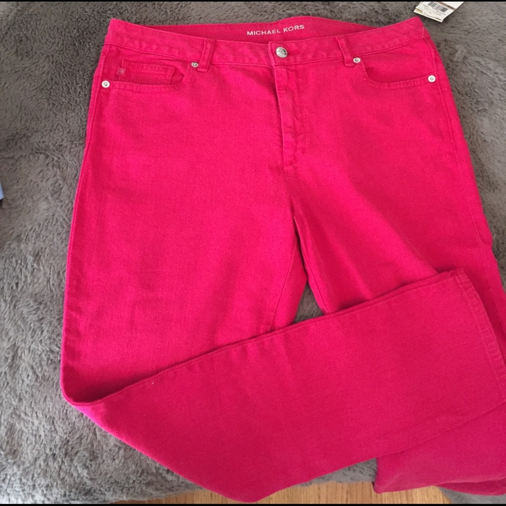 Bright pink denim skinny jeans Michael MK