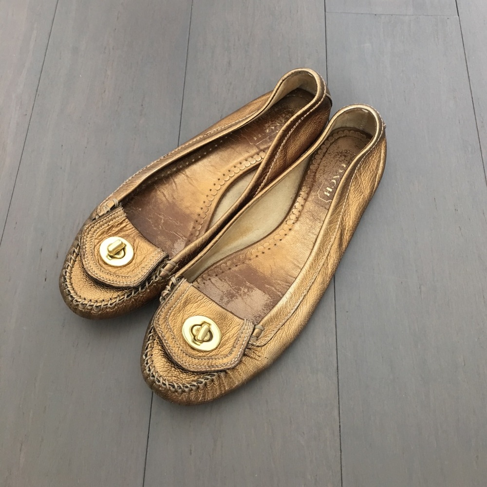 Coach Katrin metallic flats