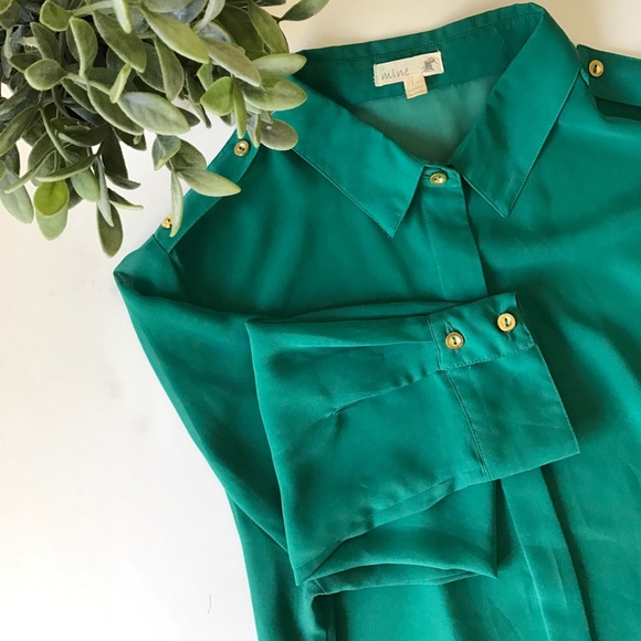 Green Sheer Blouse - Picture 2 of 4