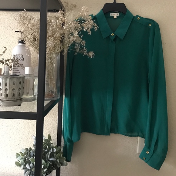 Green Sheer Blouse - Picture 3 of 4