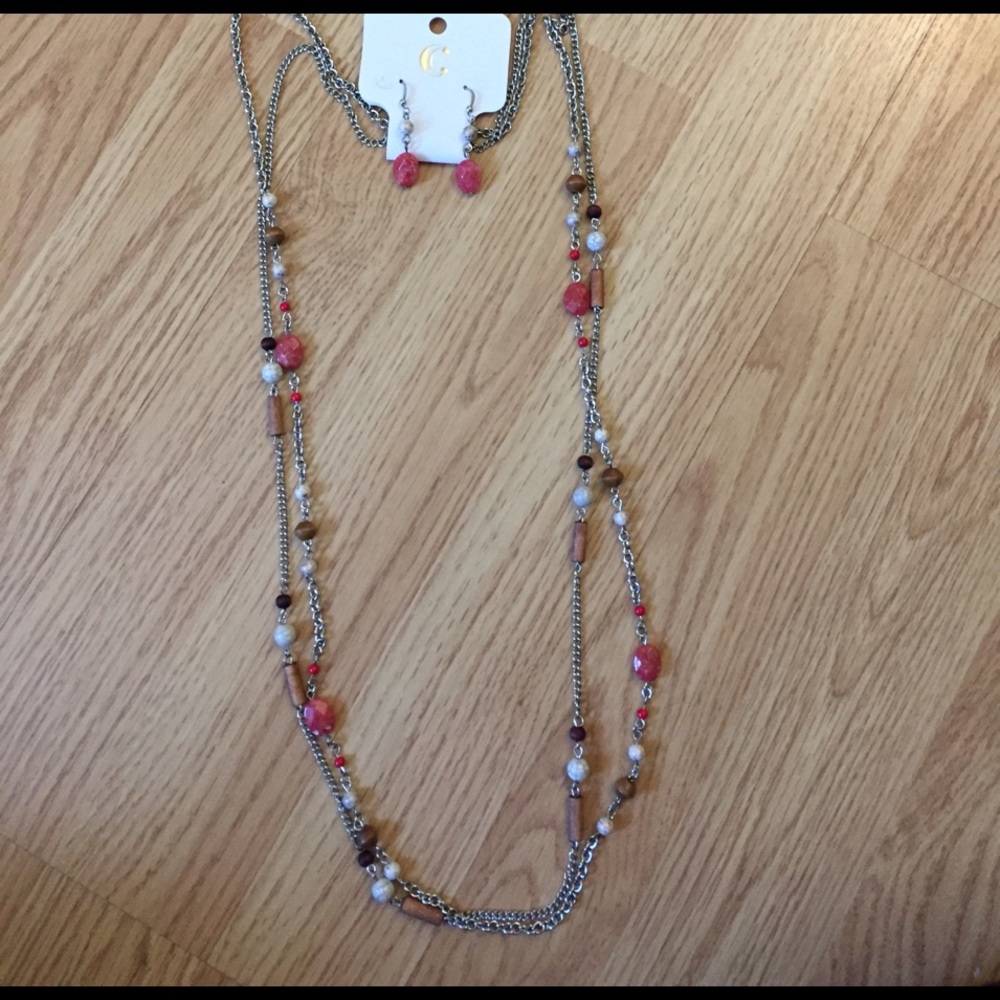 Super cute necklace and earring set!