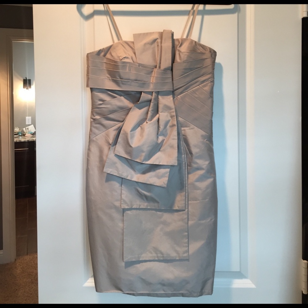 Classic champagne still cocktail dress