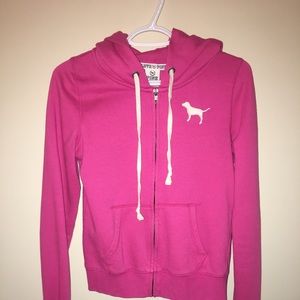 Pink zip up hoodie !